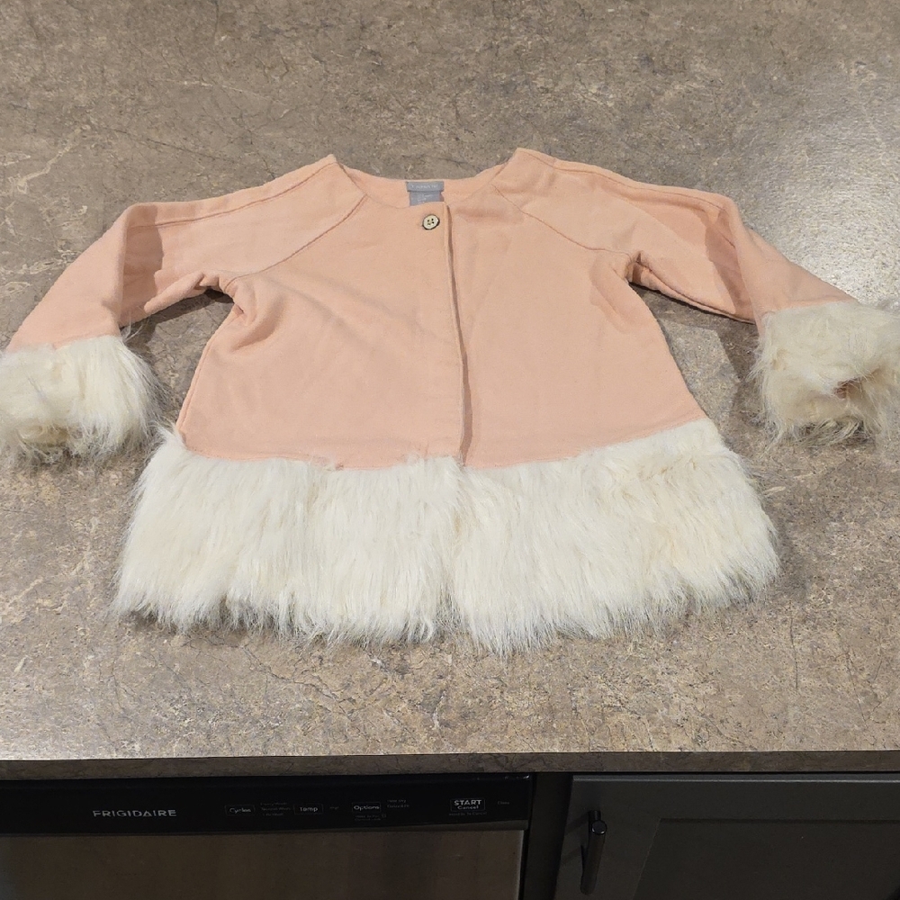 (J34) Tahari Blush Pink Coat with Button Detail Sz 6
